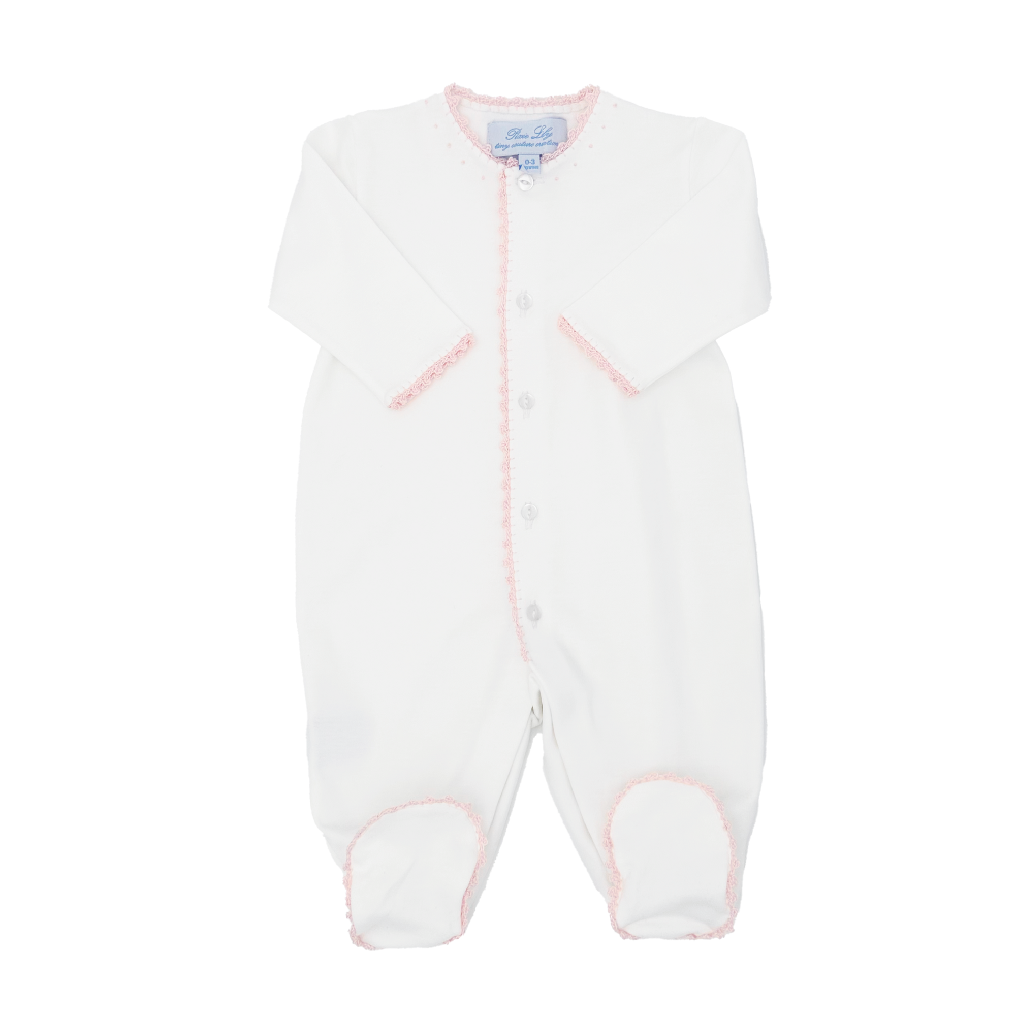 pink lily white romper Footy Romper – Pixie Lily